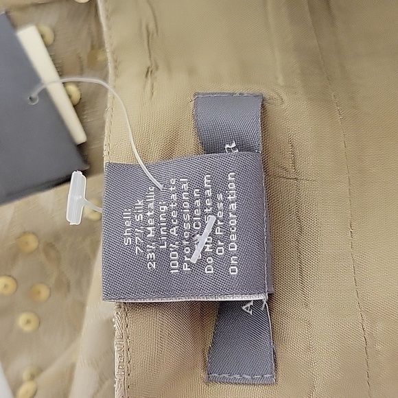 Ann Taylor skirt gold sz 4. Pleats sequins. Fully lined knee length, NWT - Picture 6 of 6